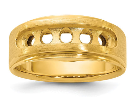 IBGoodman 14K Five Stone Polished and Brushed Men's Ring Mounting