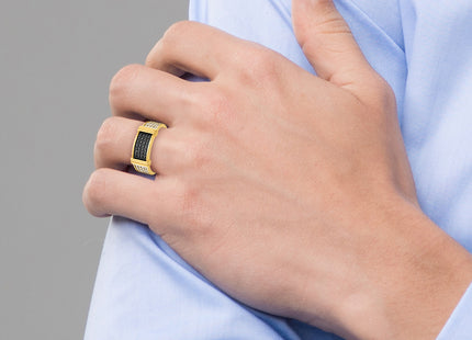 14k IBGoodman Mens Black and White Diamond Ring Mounting
