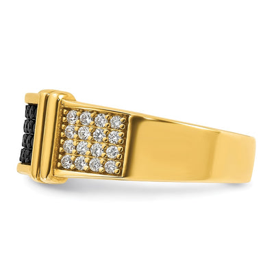 14K IBGoodman Men's 5/8 carat Black and White Diamond Complete Ring