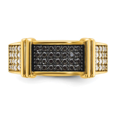 14K IBGoodman Men's 5/8 carat Black and White Diamond Complete Ring