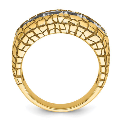 14K IBGoodman Men's 2 carat Diamond Nugget Complete Ring