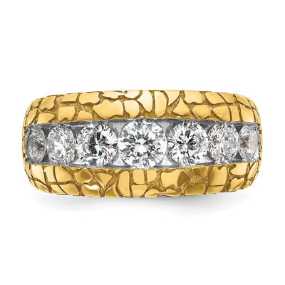 14K IBGoodman Men's 2 carat Diamond Nugget Complete Ring