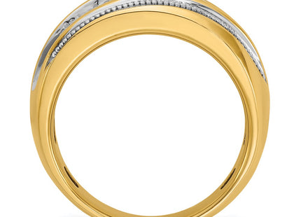14k Yellow & Rhodium Rings Style B64226 - Classique Jewelry Inc.