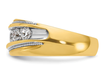 14k Yellow & Rhodium Rings Style B64226 - Classique Jewelry Inc.