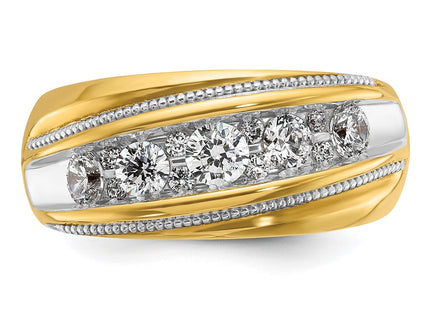 14k Yellow & Rhodium Rings Style B64226 - Classique Jewelry Inc.