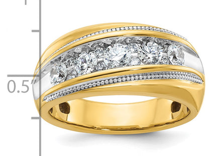 14k Yellow & Rhodium Rings Style B64226 - Classique Jewelry Inc.