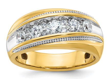 14k Yellow & Rhodium Rings Style B64226 - Classique Jewelry Inc.
