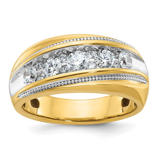 14k Yellow & Rhodium Rings Style B64226 - Classique Jewelry Inc.