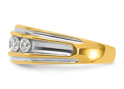 14k Yellow & Rhodium Rings Style B64234 - Classique Jewelry Inc.