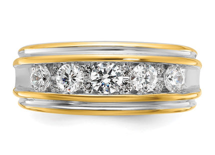 14k Yellow & Rhodium Rings Style B64234 - Classique Jewelry Inc.