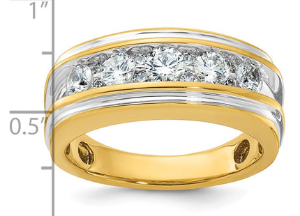 14k Yellow & Rhodium Rings Style B64234 - Classique Jewelry Inc.