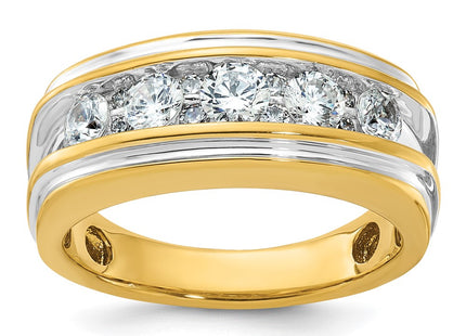 14k Yellow & Rhodium Rings Style B64234 - Classique Jewelry Inc.