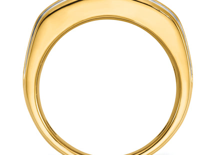14k IBGoodman Men's Polished and Grooved 2-Row Ring Mounting
