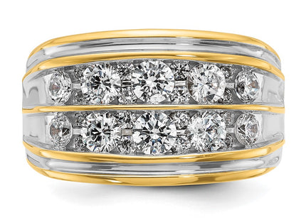 14k Yellow & Rhodium Rings Style B64246 - Classique Jewelry Inc.
