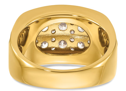 14k IBGoodman Men's Polished and Grooved 2-Row Ring Mounting