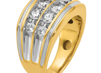 14k IBGoodman Men's Polished and Grooved 2-Row Ring Mounting