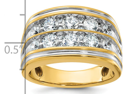 14k IBGoodman Men's Polished and Grooved 2-Row Ring Mounting