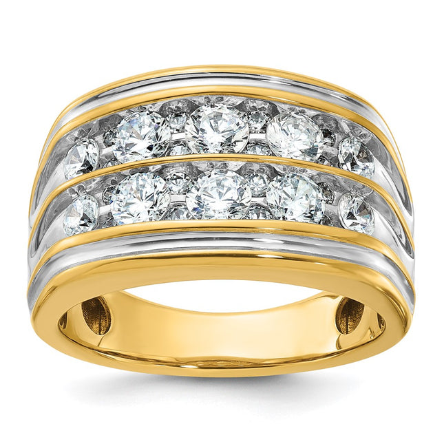 14k Yellow & Rhodium Rings Style B64246 - Classique Jewelry Inc.