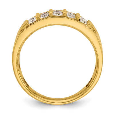 IBGoodman 14K Men's Polished 4-Row 1 Carat AA Quality Diamond Ring