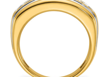 14k Yellow & Rhodium Rings Style B64268 - Classique Jewelry Inc.