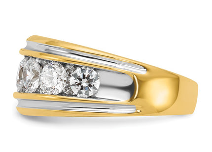 14k Yellow & Rhodium Rings Style B64268 - Classique Jewelry Inc.