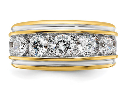 14k Yellow & Rhodium Rings Style B64268 - Classique Jewelry Inc.