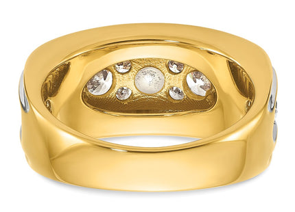 14k Yellow & Rhodium Rings Style B64268 - Classique Jewelry Inc.