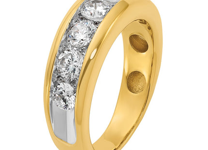 14k Yellow & Rhodium Rings Style B64271 - Classique Jewelry Inc.