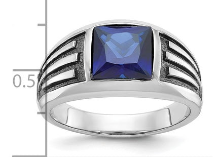 14K white gold sapphire ring, another view