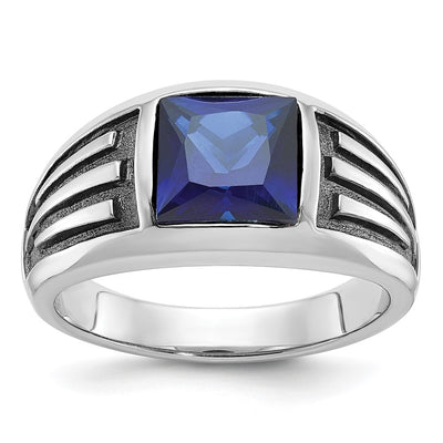 14K white gold sapphire ring
