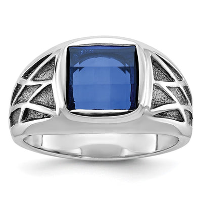 14K white gold sapphire ring