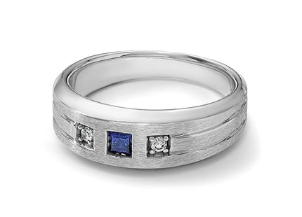 IBGoodman 14K White Gold Center Channel Set and Prong Side Set Men's Ring Mounting