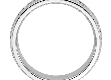 IBGoodman 14k White Gold Men's Polished and Milgrain 11-Stone 1/4 Carat AA Quality Diamond Ring