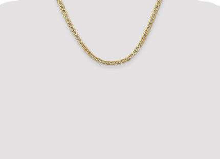 14K Semi-Solid Anchor with Lobster Clasp Chain (Style BC101-18)