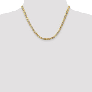 14K Semi-Solid Anchor with Lobster Clasp Chain (Style BC101-18)
