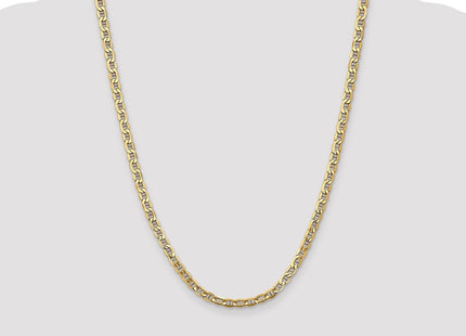 14K Semi-Solid Anchor with Lobster Clasp Chain (Style BC101-24)