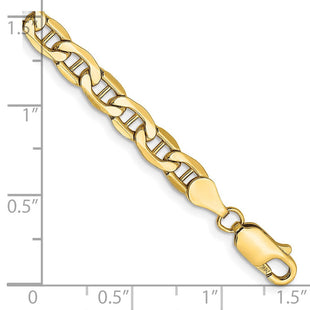 14K Semi-Solid Anchor with Lobster Clasp Bracelet (Style BC101-7)