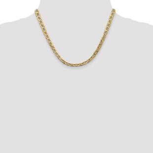 14K Semi-Solid Anchor with Lobster Clasp Chain (Style BC102-18)