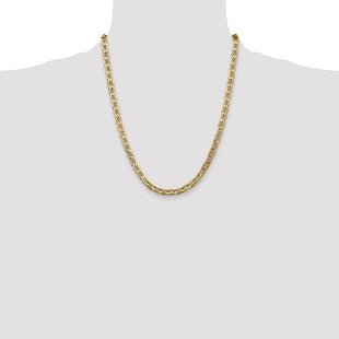 14K Semi-Solid Anchor with Lobster Clasp Chain (Style BC102-22)