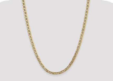 14K Semi-Solid Anchor with Lobster Clasp Chain (Style BC102-24)