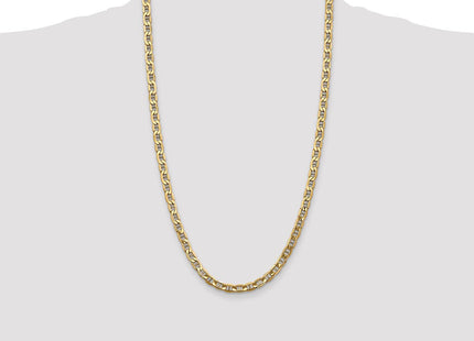 14K Semi-Solid Anchor with Lobster Clasp Chain (Style BC102-26)