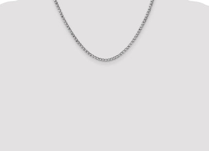 14K white gold curb link anklet