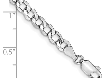 14K white gold curb link bracelet, another view