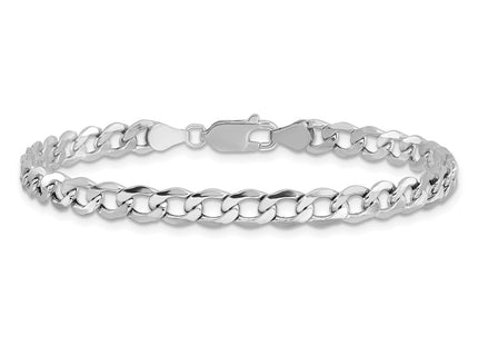 14K white gold curb link bracelet, another view