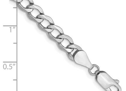 14K white gold curb link bracelet, alternate view