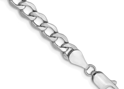 14K white gold curb link bracelet