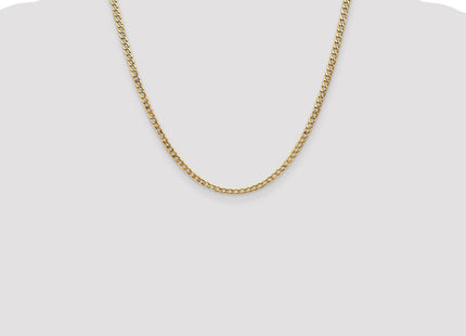 14K Semi-Solid Curb with Lobster Clasp Chain (Style BC106-20)