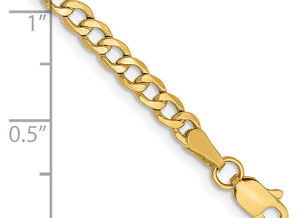 14K Semi-Solid Curb with Lobster Clasp Bracelet (Style BC106-7)