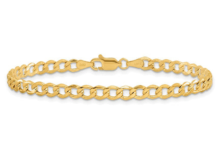 14K Semi-Solid Curb with Lobster Clasp Bracelet (Style BC107-7)