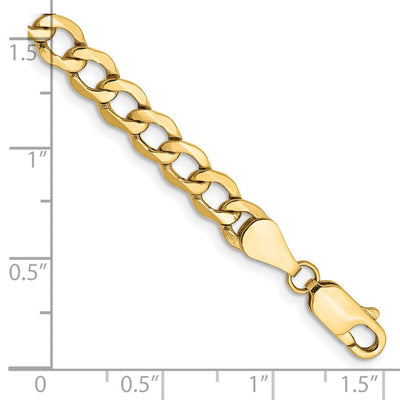 14K Semi-Solid Curb with Lobster Clasp Bracelet, 7 x 5.25mm